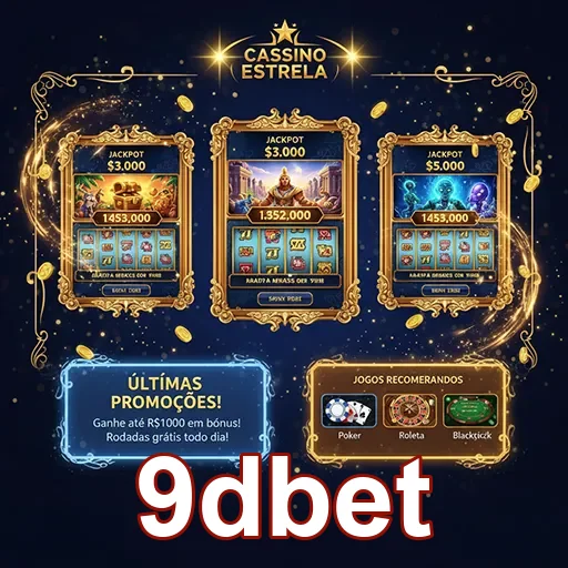 Imagem do cassino 9dbet com foco no jogo Estrela Jackpot, destacando suas grandes premiações.